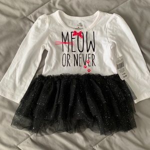 SOLD!!12mo girls white long sleeve top with tulle